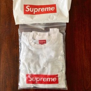 Supreme SS18 Dash Stripe Crewneck White L